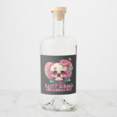 ハッピー独身の認識度デイヴァレンティネススカル リキュールボトルラベル (正面)