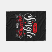 ハッピー独身の認識度デー – おもしろいアンチ – バレンタイン フリースブランケット (正面(横))