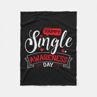 ハッピー独身の認識度デー – おもしろいアンチ – バレンタイン フリースブランケット