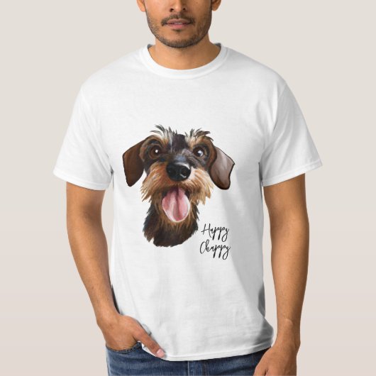 ハッピー硬い毛ダシュント Tシャツ (正面)