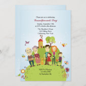 ハッピー祖父母招待状 招待状 (正面/裏面)