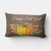 ハッピー秋イ素朴オールウォーターカラーパンプキン ランバークッション (裏面)