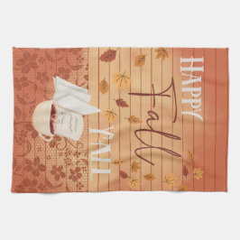 ハッピー秋オールウィズコーヒーと紅葉 キッチンタオル