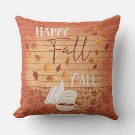 ハッピー秋オールウィズコーヒーと紅葉 クッション