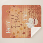 ハッピー秋オールウィズコーヒーと紅葉 シェルパブランケット (正面(横))