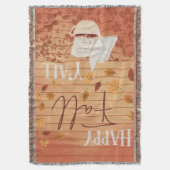 ハッピー秋オールウィズコーヒーと紅葉 スローブランケット (正面縦)