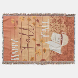 ハッピー秋オールウィズコーヒーと紅葉 スローブランケット