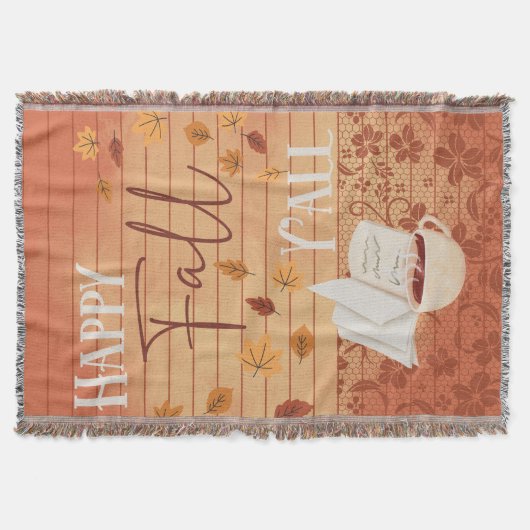 ハッピー秋オールウィズコーヒーと紅葉 スローブランケット (正面)