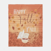 ハッピー秋オールウィズコーヒーと紅葉 フリースブランケット (正面)
