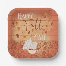 ハッピー秋オールウィズコーヒーと紅葉 ペーパープレート