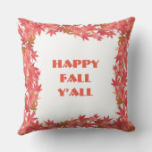 ハッピー秋オールウォーターカラーピーチメープル離れズ クッション (裏面)