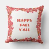 ハッピー秋オールウォーターカラーピーチメープル離れズ クッション (正面)