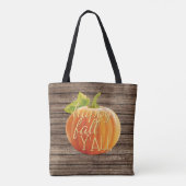 ハッピー秋オールオレンジカボチャの模様 トートバッグ (裏面)