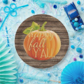 ハッピー秋オールオレンジカボチャの模様 ペーパープレート (パーティー)