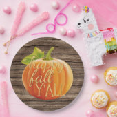 ハッピー秋オールオレンジカボチャの模様 ペーパープレート (パーティー)