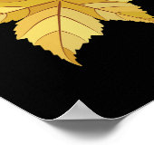 ハッピー秋オールオータムメイプルリーフ ポスター (角)