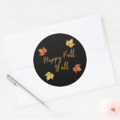 ハッピー秋オールオータムメイプルリーフ ラウンドシール (封筒)
