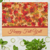 ハッピー秋オールカラフル – カエデ葉ルの葉 キッチンタオル (折り畳み)