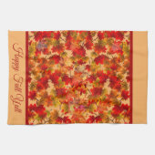 ハッピー秋オールカラフル – カエデ葉ルの葉 キッチンタオル (横)