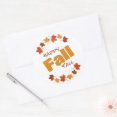 ハッピー秋オールグリーティング秋メープル離れ ラウンドシール (封筒)