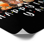 ハッピー秋オールバセットハウンドドッグコーヒーカボチャF ポスター (角)