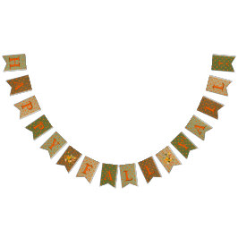 ハッピー秋オールバーラップオレンジイエロードット バンティングフラッグ