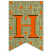 ハッピー秋オールバーラップオレンジイエロードット バンティングフラッグ (第1の旗)