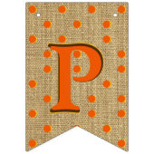 ハッピー秋オールバーラップオレンジイエロードット バンティングフラッグ (第3の旗)