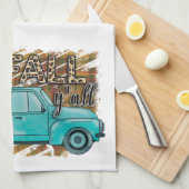 ハッピー秋オールパンプキンファームトラックキッチンタオル キッチンタオル (四つ折り)