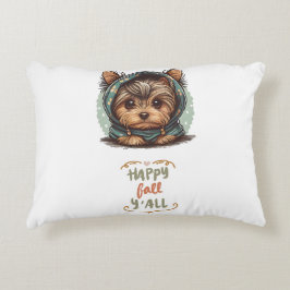 ハッピー秋オールヨークシャーテリアオータムフード付きスウェットシャツ アクセントクッション