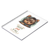 ハッピー秋オールヨークシャーテリアオータムフード付きスウェットシャツ ノートブック (左側)