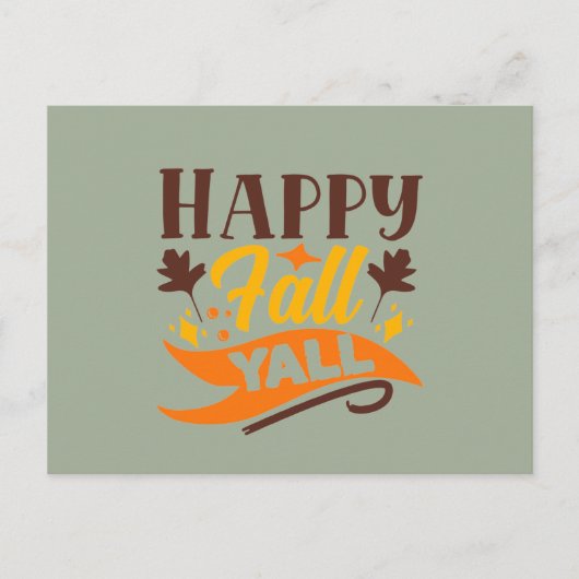 ハッピー秋オールワードアート ポストカード (正面)