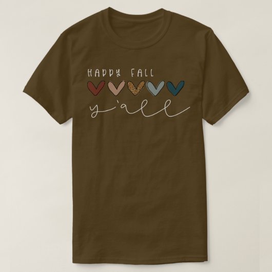 ハッピー秋オール文字かわいい秋のグラフィックそのFal Tシャツ (デザイン正面)