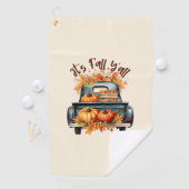 ハッピー秋オール素朴 – カボチャ付きトラック ゴルフタオル (インサイチュ)