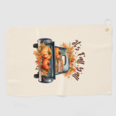 ハッピー秋オール素朴 – カボチャ付きトラック ゴルフタオル (横)