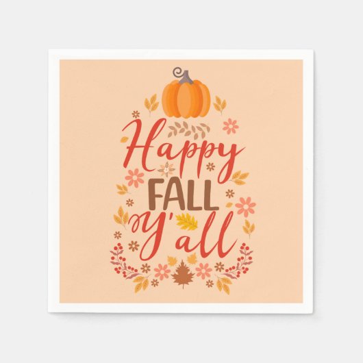 ハッピー秋オール スタンダードカクテルナプキン (正面)
