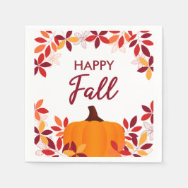 ハッピー秋キュイカラフルー葉ズカボチャのフレーム スタンダードカクテルナプキン