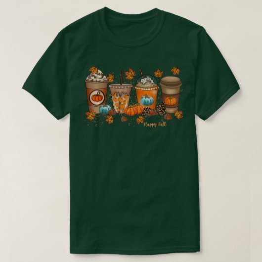 ハッピー秋コーヒー Tシャツ (デザイン正面)