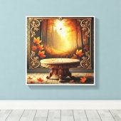 ハッピー秋ハロウィン飾鏡 キャンバスプリント (インサイチュ (ウッドフロア))