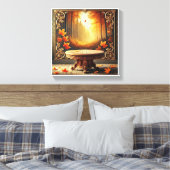 ハッピー秋ハロウィン飾鏡 キャンバスプリント (インサイチュ (寝室))