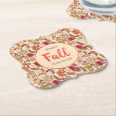 ハッピー秋ホリデーズ紅葉レッドベリー ペーパーコースター (アングル)