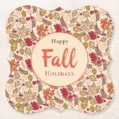 ハッピー秋ホリデーズ紅葉レッドベリー ペーパーコースター (正面)