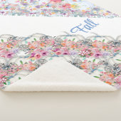 ハッピー秋ホワイトパンプキンウォーターカラーフローラ開花 シェルパブランケット (3/4)