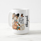 ハッピー秋ヤルかわいいカカカシと紅葉 コーヒーマグカップ (正面左)