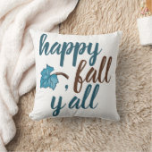 ハッピー秋ヤル引用文ホワイト装飾用クッション クッション (ブランケット)