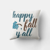 ハッピー秋ヤル引用文ホワイト装飾用クッション クッション (裏面)