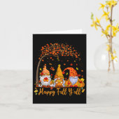 ハッピー秋ヤル格言カボチャ紅葉感謝してい カード (黄色い花)