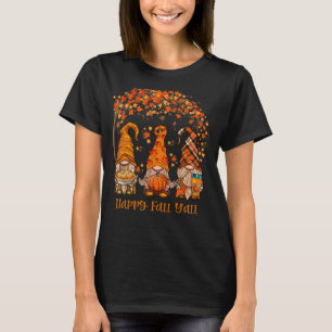 ハッピー秋ヤル格言カボチャ紅葉感謝してい Tシャツ