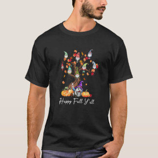 ハッピー秋ヤル格言カボプキンオータムツリー感謝してい Tシャツ