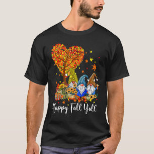 ハッピー秋ヤル格言カボプキンオータムビブ感謝していス Tシャツ